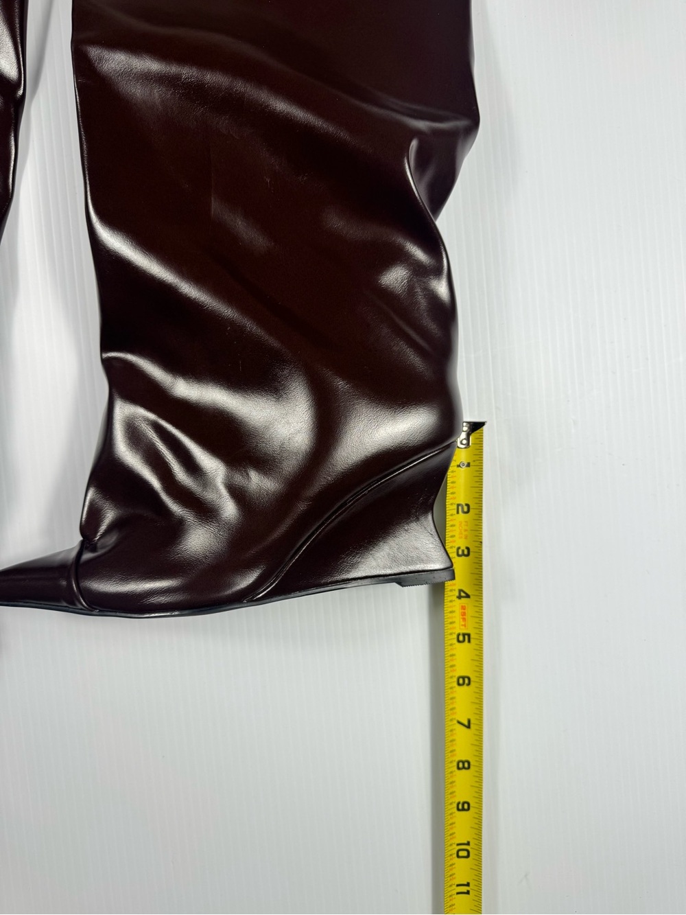 Azalea Wang Kenya Brown Wedge Boots NIB | Sizes 6.5–8.5 - Picture 3 of 5